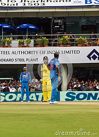 Cricket confrontation Editorial Stock Photo