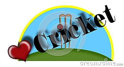 Cricket illustration. Cartoon Illustration