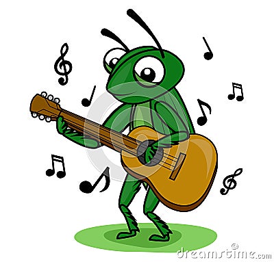 Cricket music guitar Stock Photo