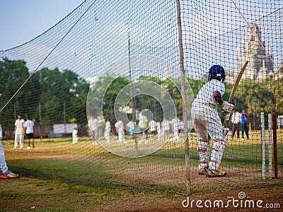 Cricket Net Practice Editorial Stock Photo