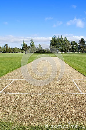 Cricket pitch empty Stock Photo