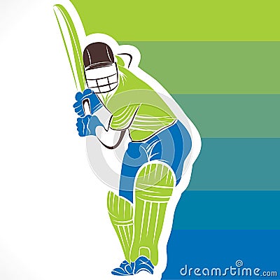 Cricket player banner design Vector Illustration
