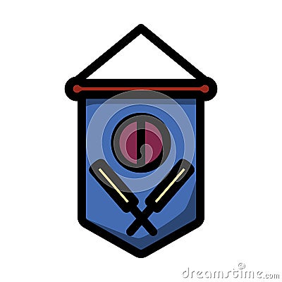 Cricket Shield Emblem Icon Vector Illustration