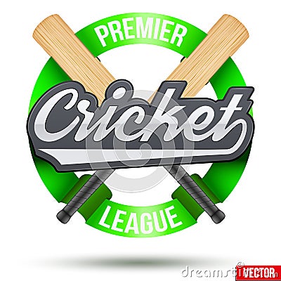 Cricket Sport Label Vector Illustration