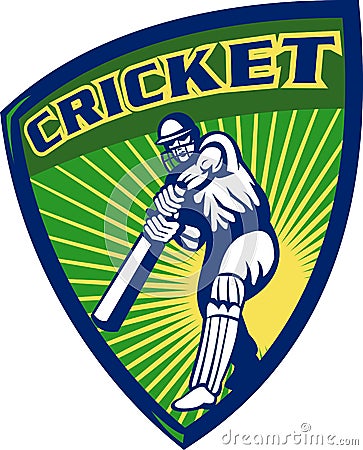 Cricket sports player batsman Stock Photo