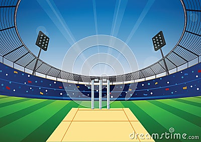 Cricket stadium background Vector Illustration