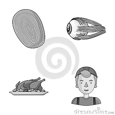 Crime, cooking and other monochrome icon in cartoon style. medicine, profession icons in set collection. Vector Illustration