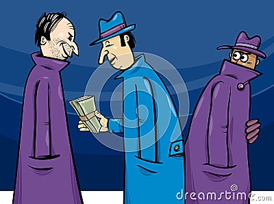 Crime or corruption cartoon illustration Vector Illustration
