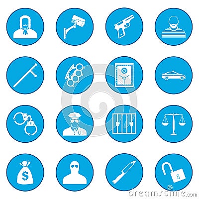 Crime icon blue Vector Illustration