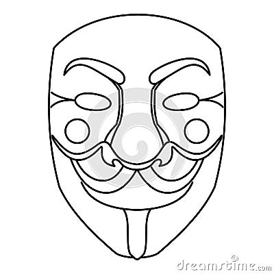 Crime mask icon, outline style Vector Illustration