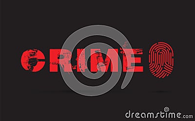 Crime prevention fingerprint Vector Illustration