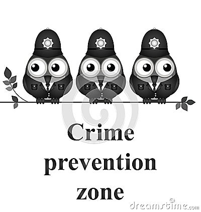 Crime Prevention Zone Vector Illustration