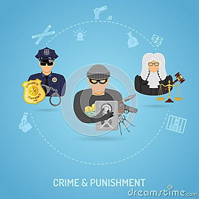 Crime and Punishment Concept Vector Illustration