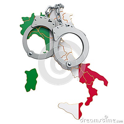 Crime and punishment in Italy concept, 3D rendering Stock Photo