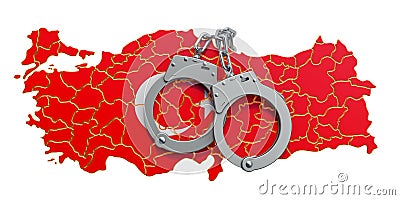 Crime and punishment in Turkey concept, 3D rendering Stock Photo