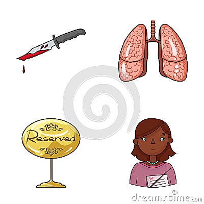 Crime, restaurant and other web icon in cartoon style.Medicine, profession icons in set collection. Vector Illustration