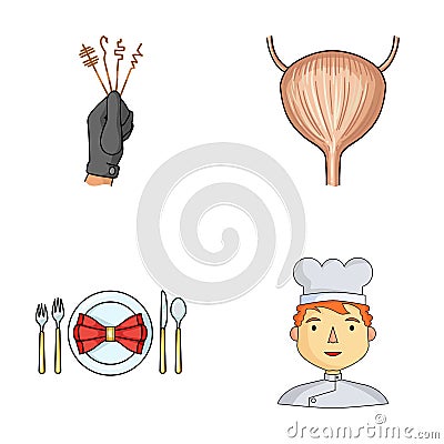 Crime, restaurant and other web icon in cartoon style.medicine, profession icons in set collection. Vector Illustration