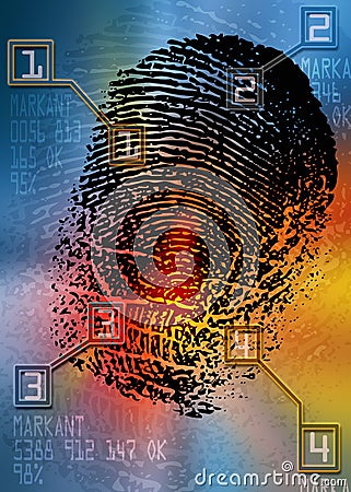 Crime scene - Biometric Security Scanner - Identification Stock Photo