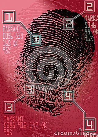 Crime scene - Biometric Security Scanner - Identification Stock Photo