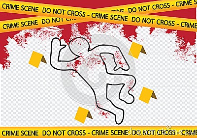 Crime scene danger tapes illustration Vector Illustration