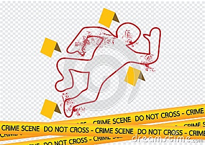 Crime scene danger tapes illustration Vector Illustration