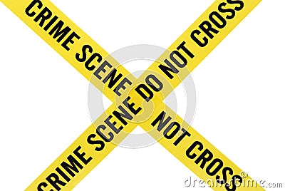 Crime Scene Tape with Clipping Path Stock Photo