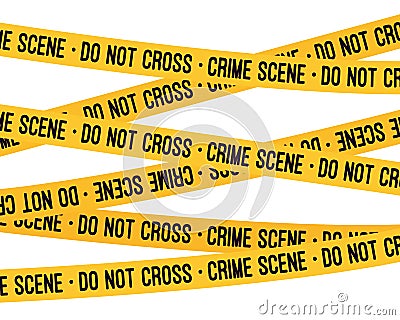 Crime scene yellow tape Vector Illustration