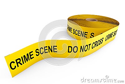 Crime Scene Yellow Tape Stock Photo