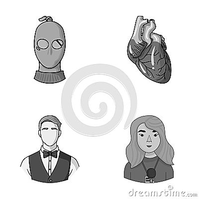 Crime, service and other monochrome icon in cartoon style.medicine, press icons in set collection. Vector Illustration