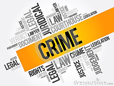 Crime word cloud collage Stock Photo
