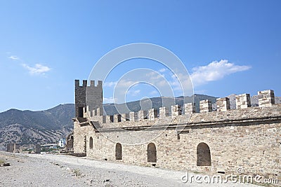 Crimea. Ancient Genoese fortress against the blue sky Stock Photo