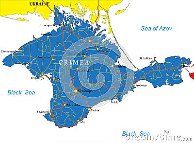 Crimea map Vector Illustration