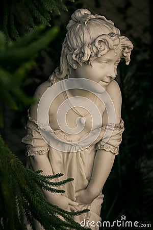 Crimea Vorontsov Palace Closeup Side Girl Sculpture in Park Editorial Stock Photo