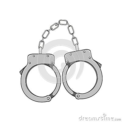 criminal handcuffs cartoon vector illustration Cartoon Illustration