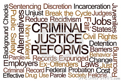 Criminal Justice Reforms Word Cloud Stock Photo