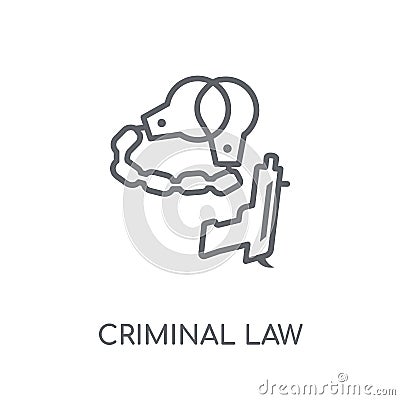 criminal law linear icon. Modern outline criminal law logo conce Vector Illustration