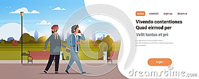 Criminal male thief pickpocket stealing a wallet from pocket phone calling busy businessman walking urban park danger Vector Illustration