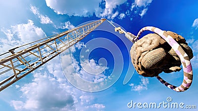 Criminal mind with hangman noose 3d rendering Stock Photo