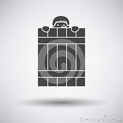 Criminal Peeping From Fence Icon Vector Illustration
