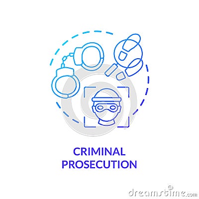 Criminal prosecution concept icon Vector Illustration