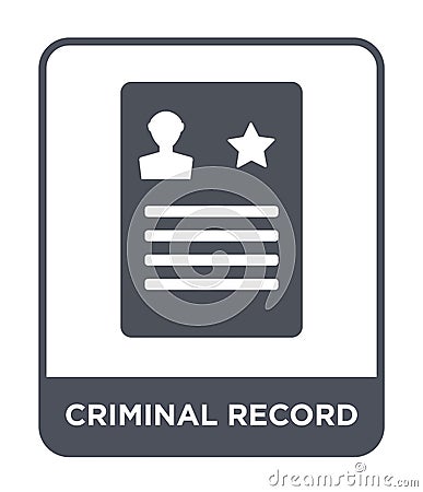 criminal record icon in trendy design style. criminal record icon isolated on white background. criminal record vector icon simple Vector Illustration