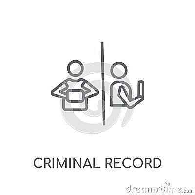 Criminal record linear icon. Modern outline Criminal record logo Vector Illustration