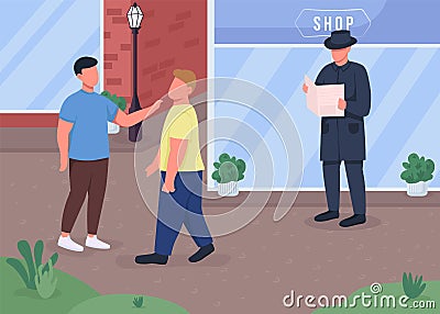 Criminals flat color vector illustration Vector Illustration