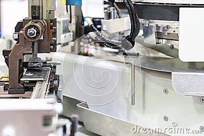 Crimping module component set of automatic and high speed electric wire stripping and crimping machine for assembling terminal or Stock Photo