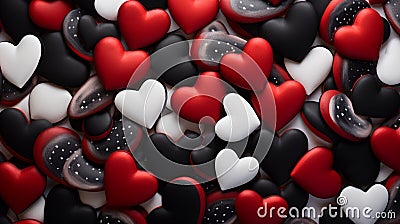 Crimson Dice Game Assortment with Heart Shape in Red generated by AI tool Stock Photo