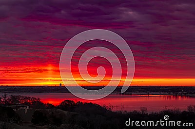 Crimson Sunrise Stock Photo