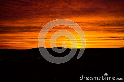 Crimson sunset Stock Photo