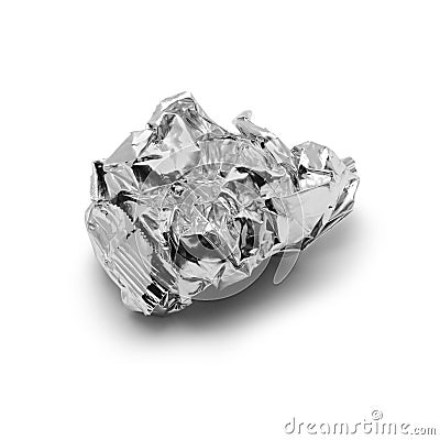 Crinkled aluminium foil Stock Photo