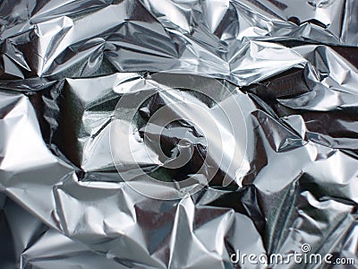 Crinkled tinfoil Stock Photo