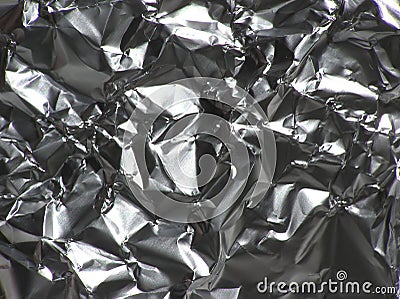 Crinkled tinfoil Stock Photo